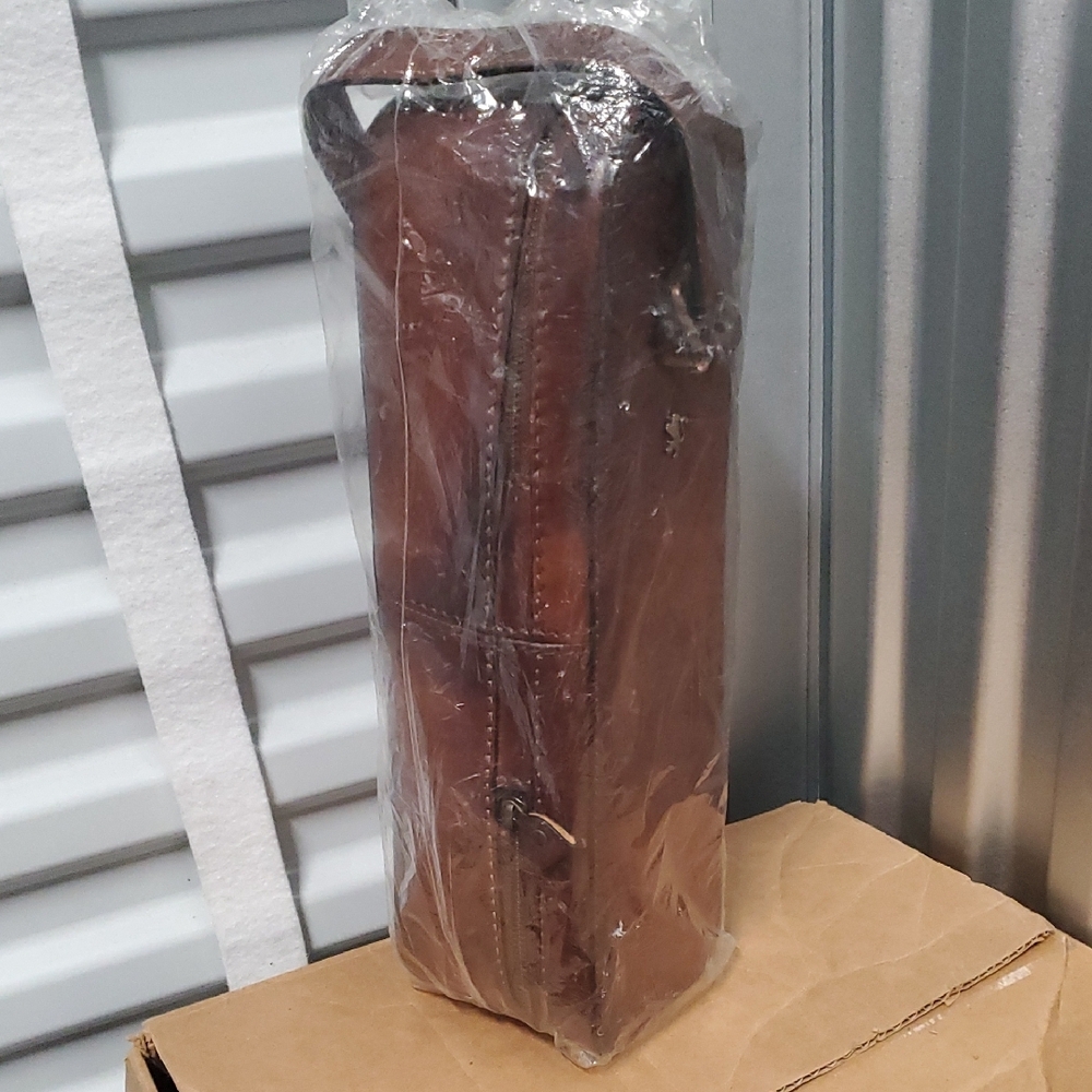 Nwt Pratesi Firenze Brown Leather Wine Carrier Bag